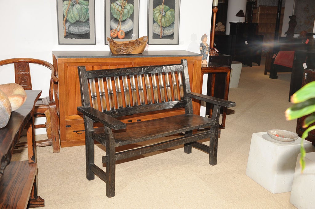 Philippine Pine and Bamboo Bench at 1stdibs