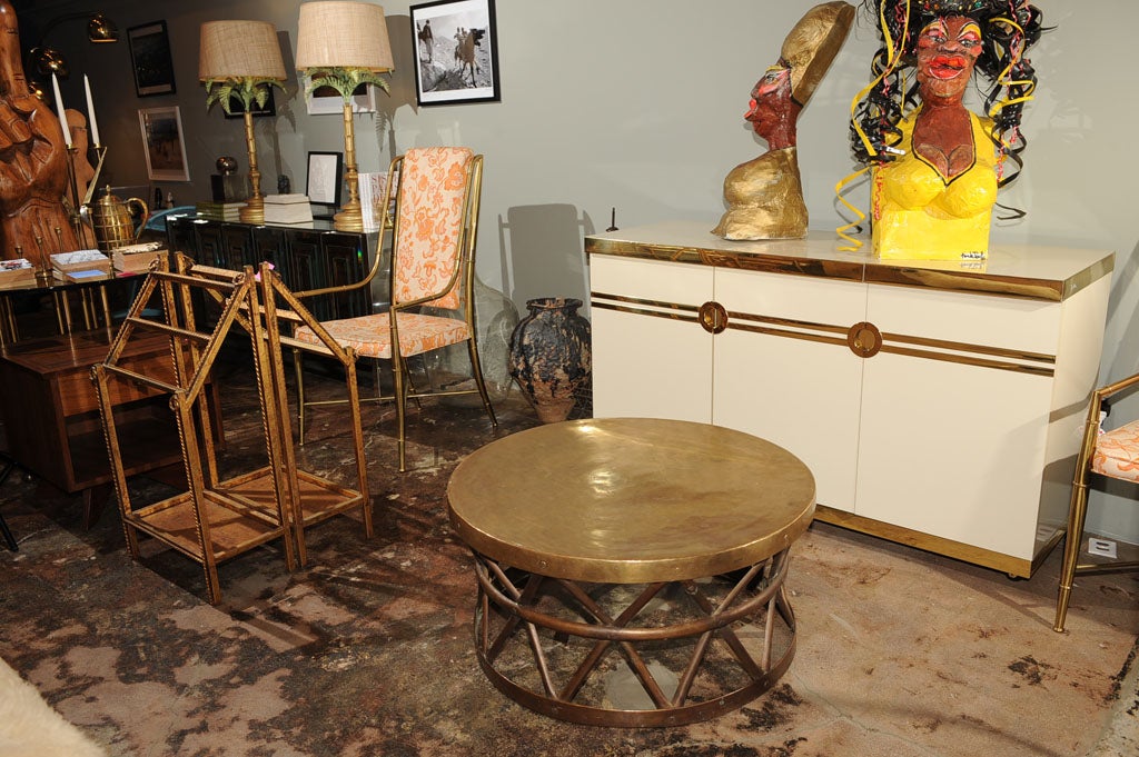 walnut drum coffee table