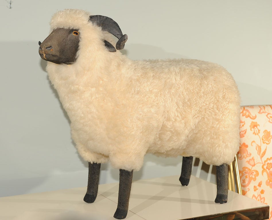 Original condition 1970's sheep in the manner of Lalanne.