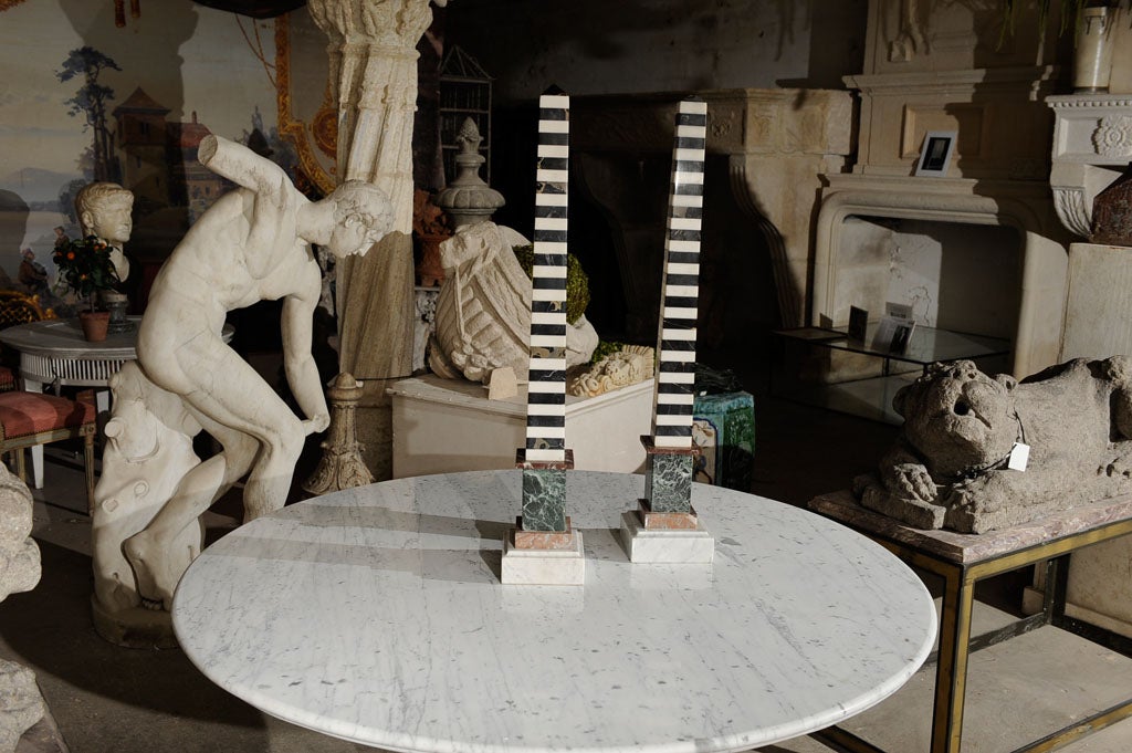 Pair of French marble Obelisks