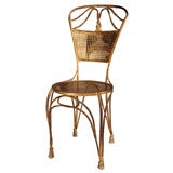 Charming Italian side chair, Florentine gilt, iron, circa 1950