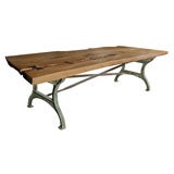 Live Edge Elm Top Table with Steel Bow-ties