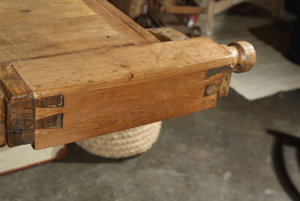 19th Century Work Bench on Painted Base