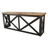 Live Edge Top on Steel Base Console