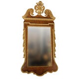 Antique George II Pier Glass with Swan Neck Pediment