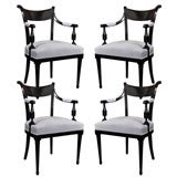 Set of four 1940
s Armchairs in the directoire taste