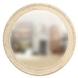 Round Convex Mirror With Painted Faux Bamboo Frame