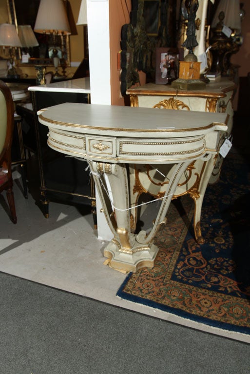 Fabulous Paint Decorated and Gilt Gold Console  JANSEN