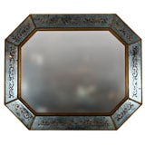 Jansen stamped Eglomise Octogonal Mirror