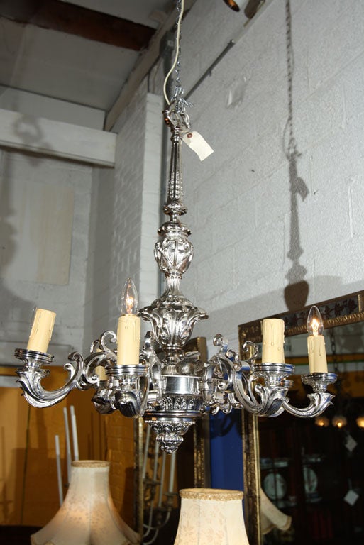 Silver Overlay Solid  Bronze Candelabra Chandelier