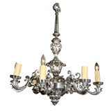 Silver Overlay Solid  Bronze Candelabra Chandelier