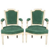 Pair of French Louis XVI Style Armchairs