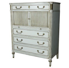 Painted and Gilded Secretaire / Chest Stamped Jansen