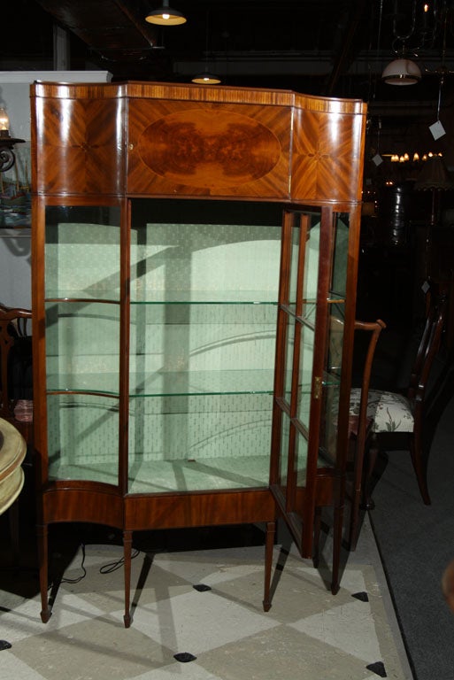 Wood Fine Art Deco Mahogany Curio Cabinet