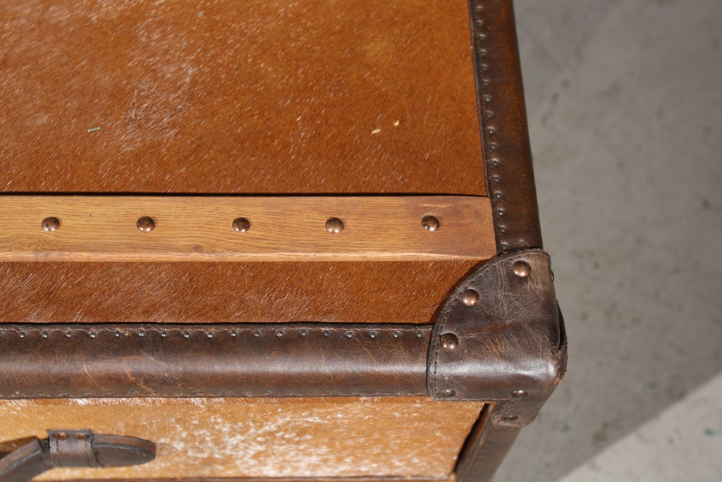 Late 20th Century Cowhide Leather Trunk Coffee Table