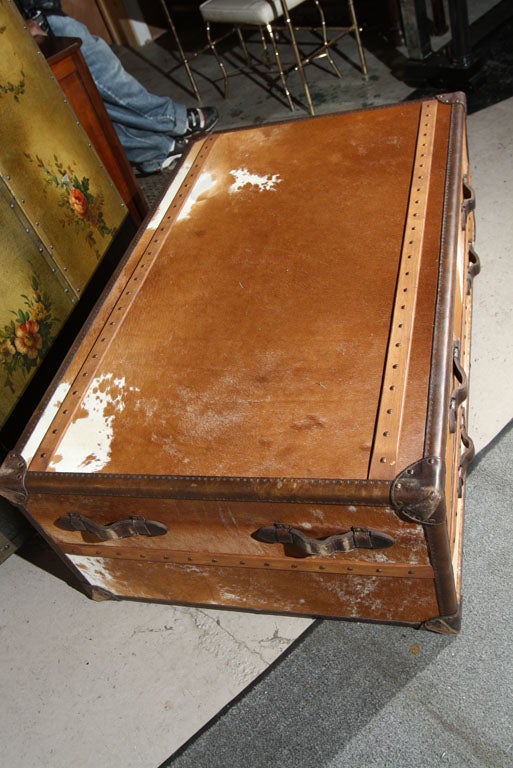 Cowhide Leather Trunk Coffee Table 3