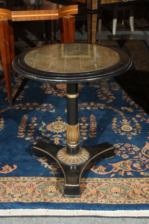 Ebonized Gilt-glass Top Gueridon Stamped Jansen