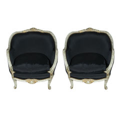 Pair of Painted French Bergere Chairs