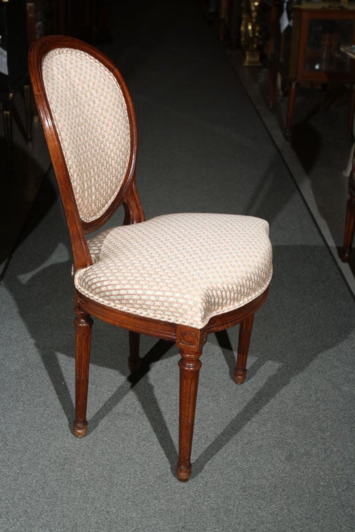 Wood Set of Four French Louis XIV Style Dining Chairs