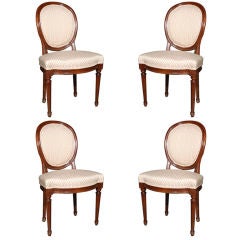 Set of Four French Louis XIV Style Dining Chairs