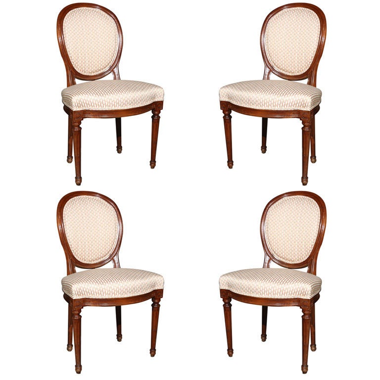 Set of Four French Louis XIV Style Dining Chairs