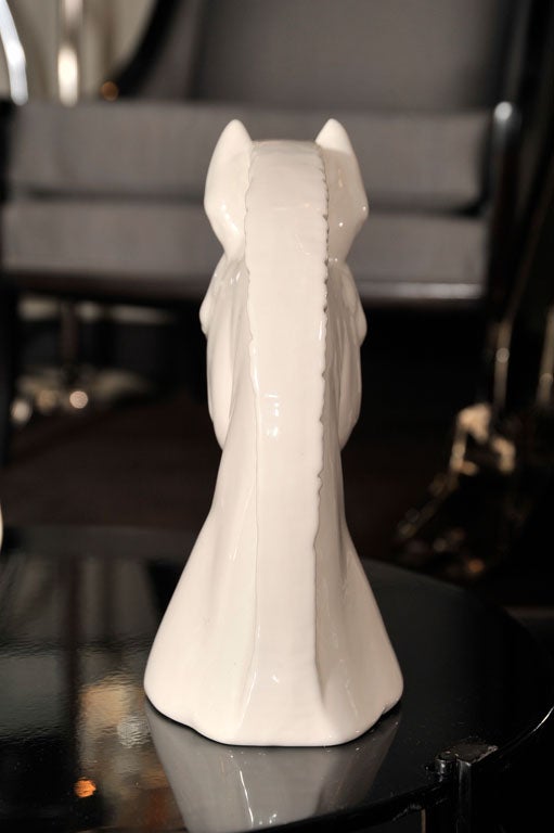 Pair of Stylized White Ceramic Horses by LLadro 1