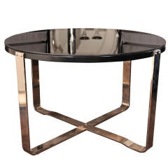 Vintage Art Deco Occasional Table with Chromed Base