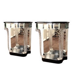 Spectacular Pair of Hollywood End Tables by Grosfeld House