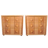 A Pair of Cerused Oak Dressers by Karpen, California..