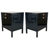 Pair of Black Lacquered Night Stands by Parzinger Charak Modern