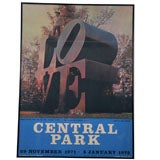 Retro A Signed Framed Poster Central Park Exhibit by Robert Indiana.