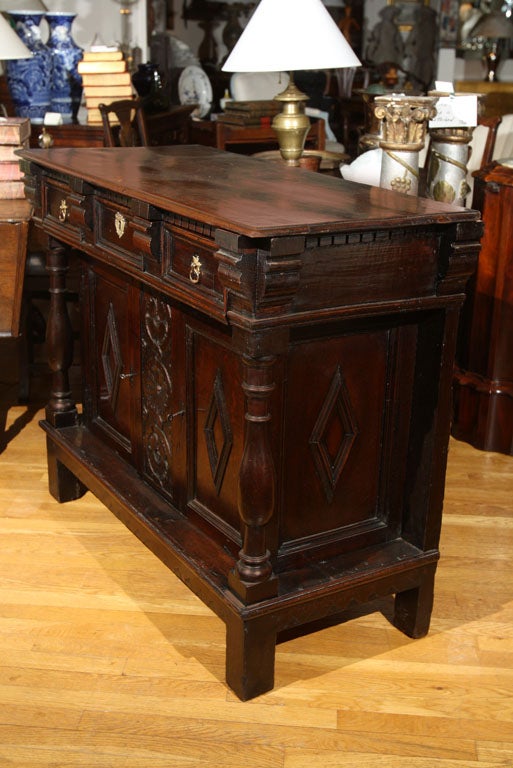 English 17th C Oak Cabinet