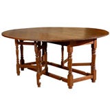 Antique French Walnut  Drop-leaf Gateleg Table