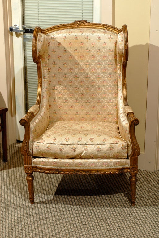 Wood 19th Century French Wing Chair