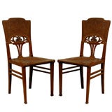 Set of 6 French Art Nouveau Dining Chairs