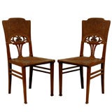 Set of 6 French Art Nouveau Dining Chairs