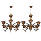 9011   A PAIR OF TUSCAN STYLE CHANDELIERS