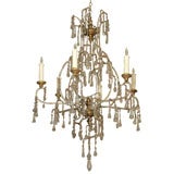 8028 An Italian Iron And Glass Chandelier