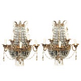 9013 B   A PAIR OF FRENCH 4 LIGHT SCONCES