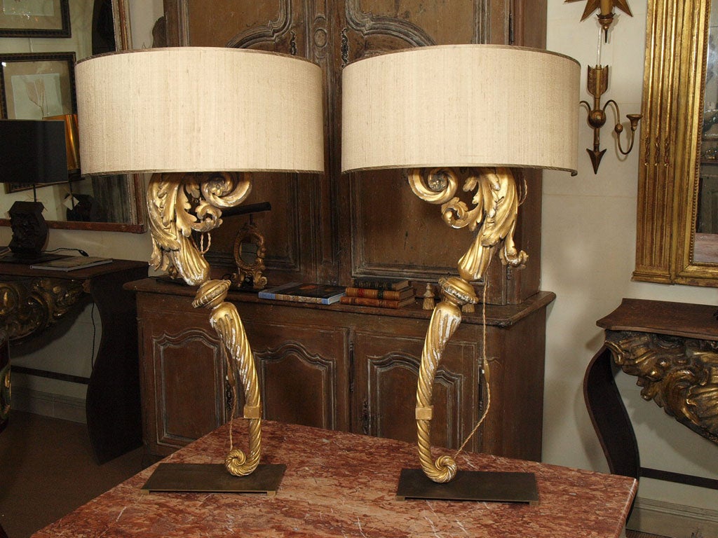 9003  A Pair Of Lamps Made From Architectural Elements