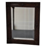 Antique 19THC TRAP ART FRAMED BEVELED EDGE MIRROR