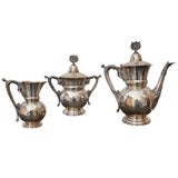 Vintage 19thc Victorian 3pcs. Silver Plated Tea Set