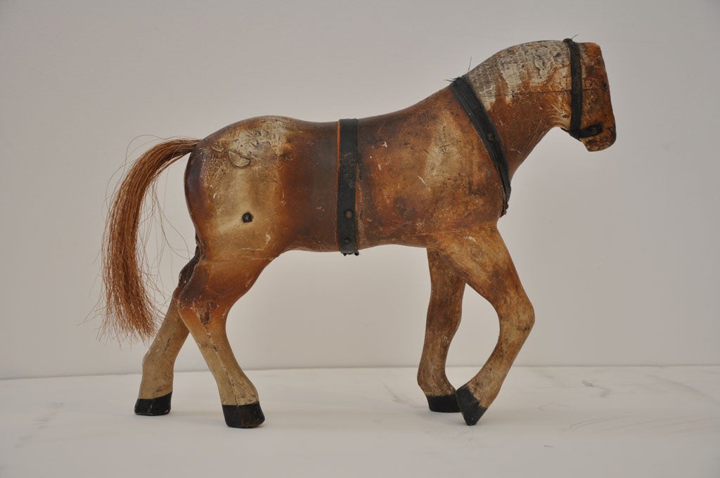 20th Century EARLY 20THC AMISH PLAY TOY HORSE W/ORIGINAL PAINT