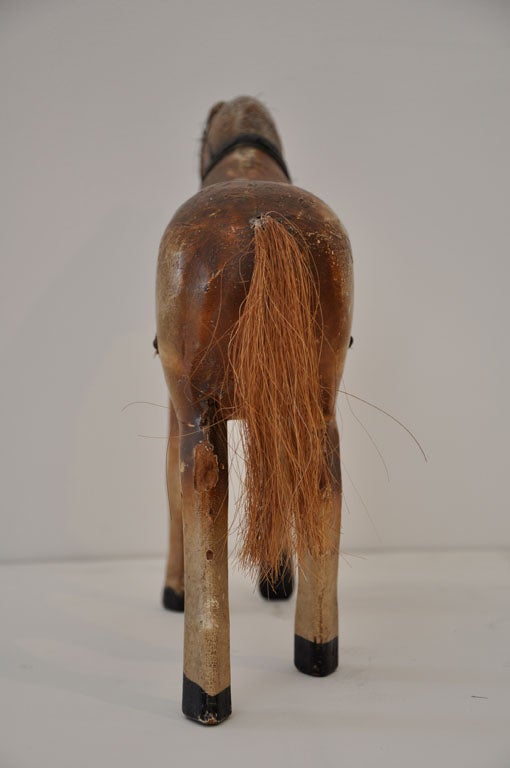 EARLY 20THC AMISH PLAY TOY HORSE W/ORIGINAL PAINT 2