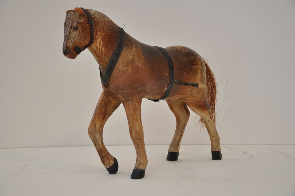 EARLY 20THC AMISH PLAY TOY HORSE W/ORIGINAL PAINT 3