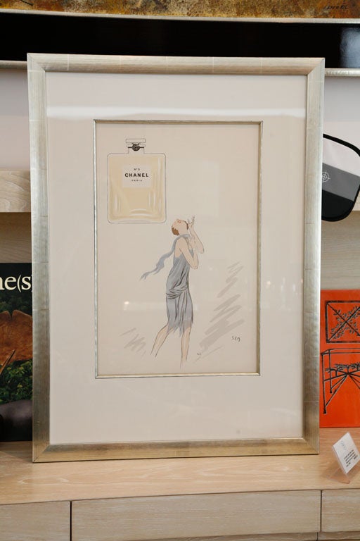 Original Hand Colored Lithograph for  Chanel  by SEM 5