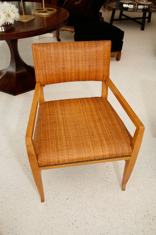 Walnut Armchair in Original Cane and Nailhead Detail 1