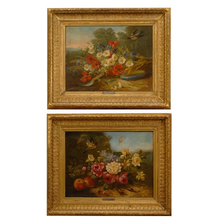 Pair of Italian Paintings, signed by Calvin Giovanni, circa 1850