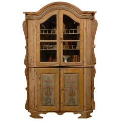 18th Century Painted Corner Cupboard from Norway