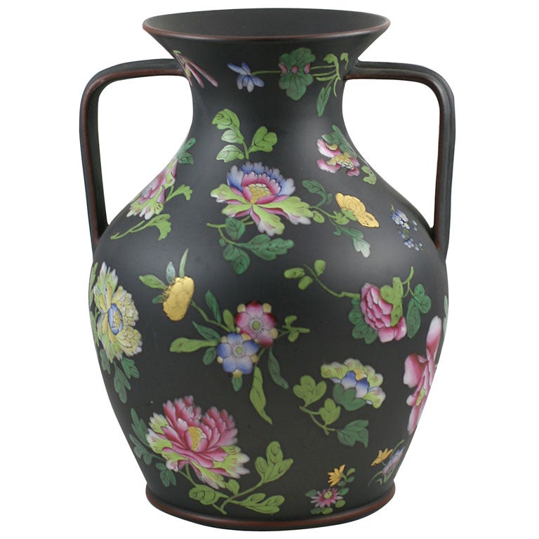 Wedgwood Basalt Enameled Portland Vase at 1stDibs
